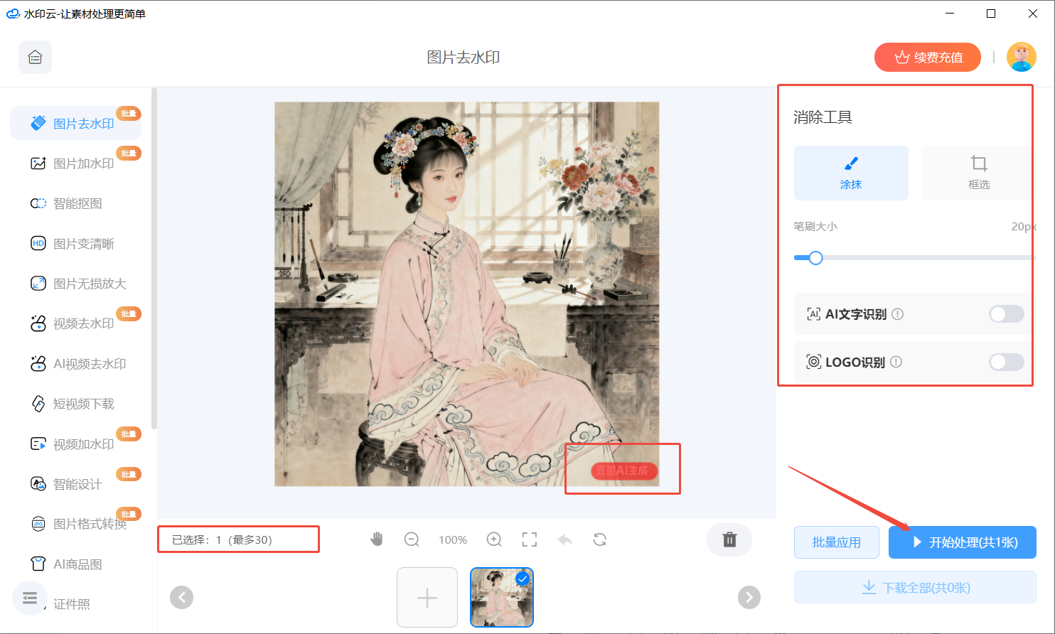 AI去水印在线工具 AI去水印在线工具