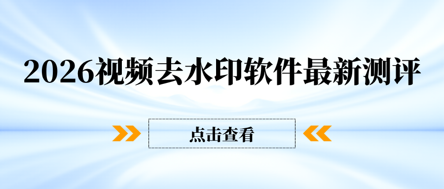 2026 视频去水印软件最新测评